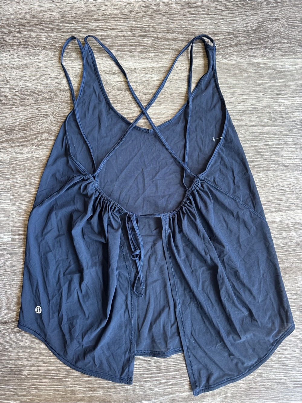 lululemon Such a Chinch navy blue strappy Open Back Sheer tank top - Picture 4 of 5